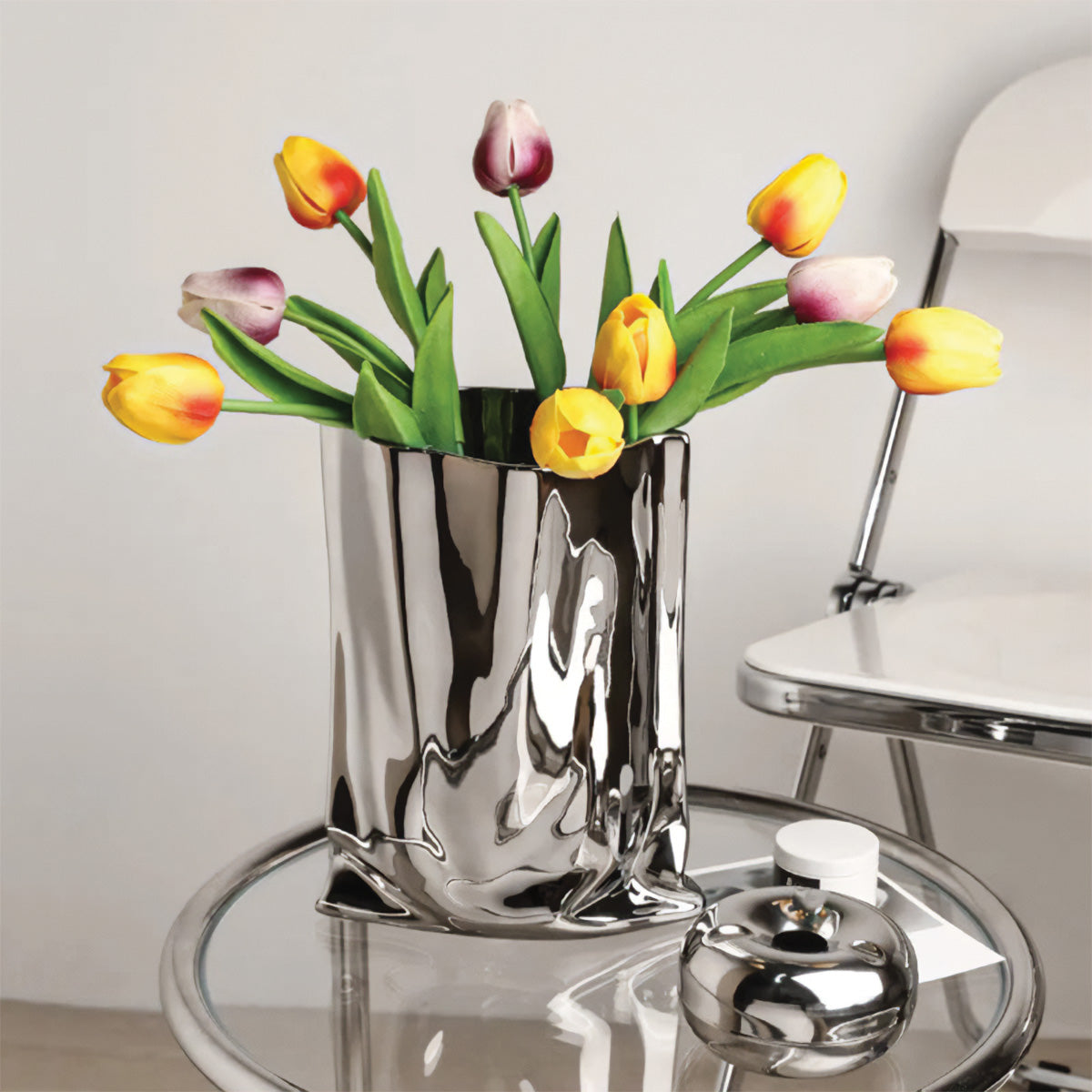 CurvaVase Moderne Skulpturale Vase – Stilvolles Gekräuseltes Design für Elegante Einrichtung