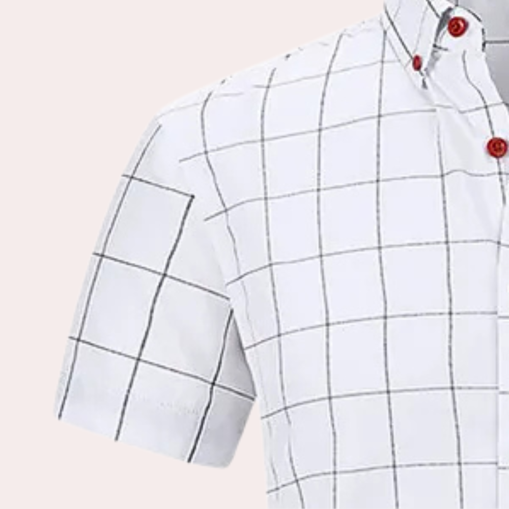 Philipe - Klassische karierte Kurzarmhemd mit Knöpfen