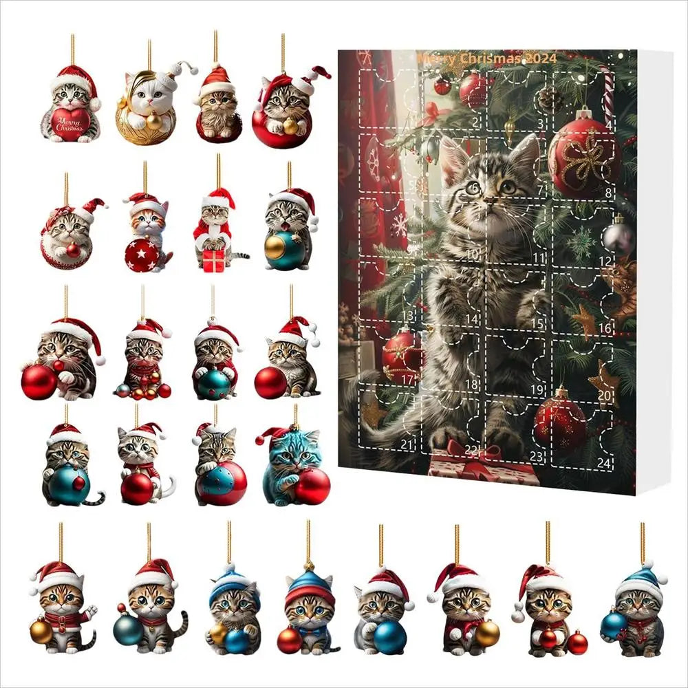 Adventskalender mit Weihnachtsbaumschmuck 2025 Süße Tiercomic