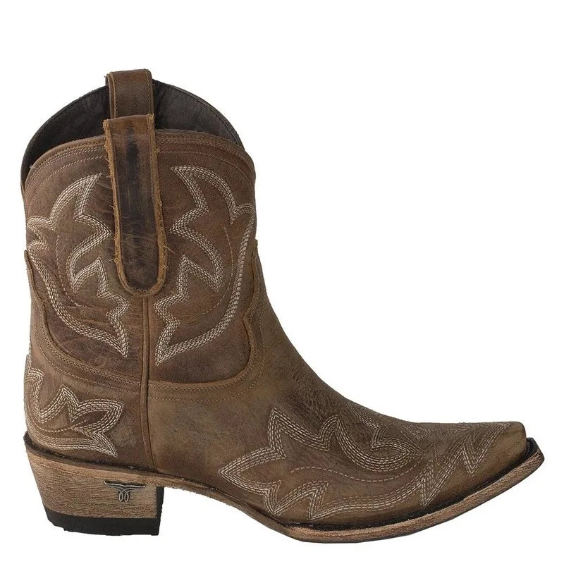 Daisy - Entspannt rutschfeste gestickte Cowboy-Stiefel