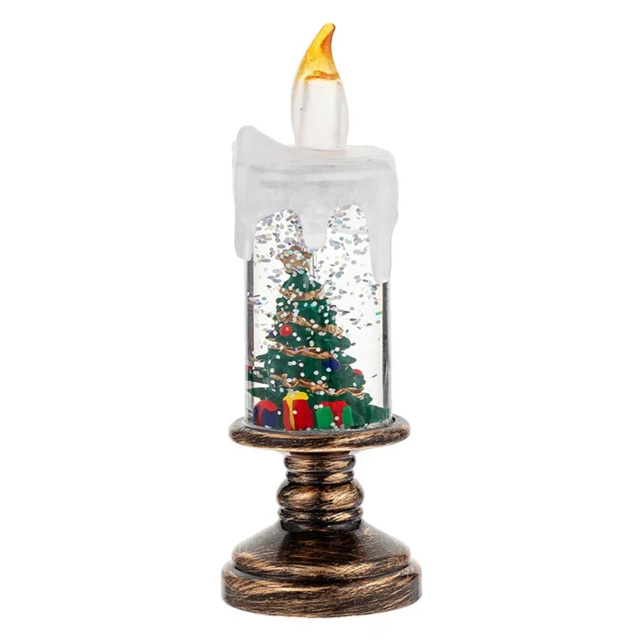 Dekorationen für den Kamin mit Weihnachtslichtern