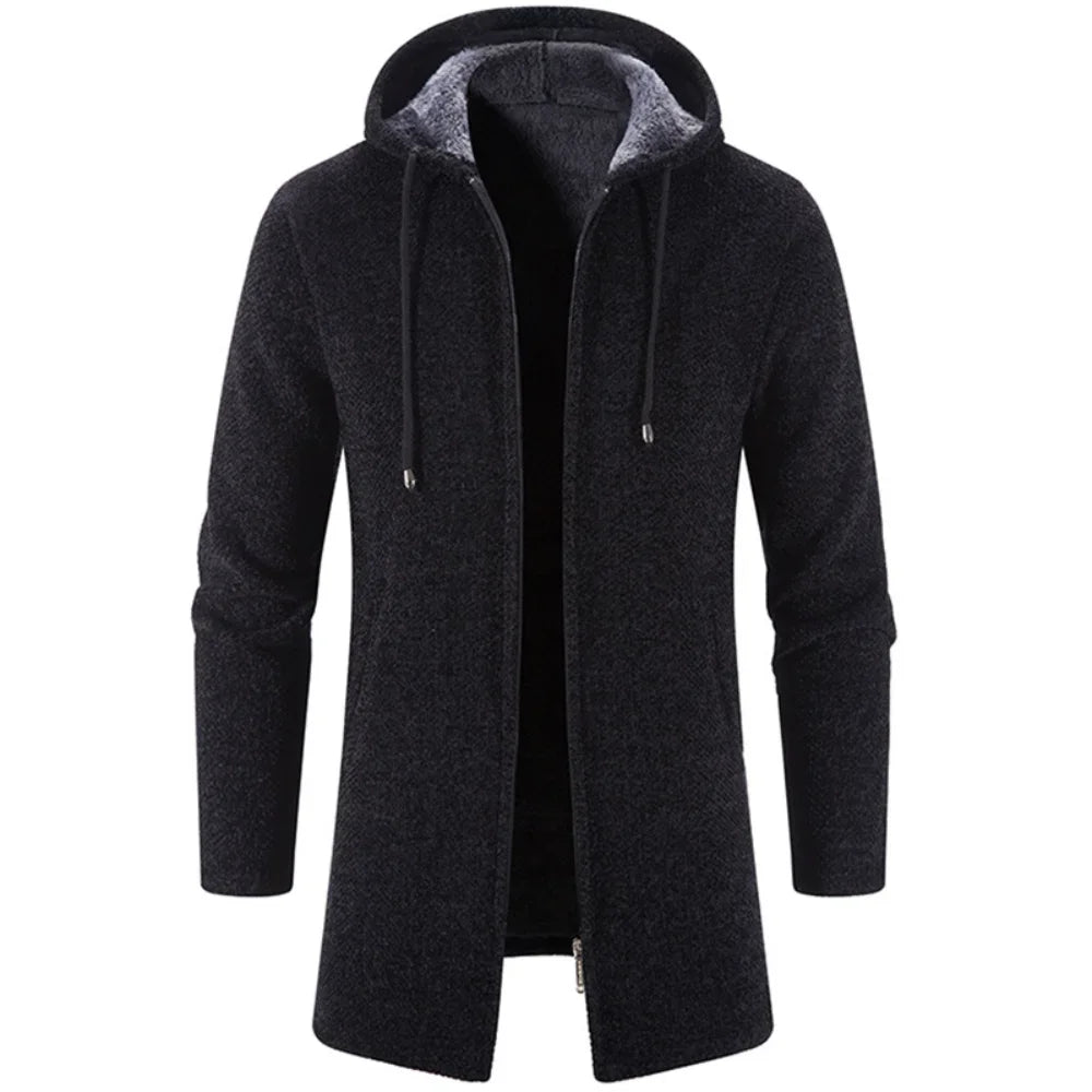 Anders - Herren Cardigan mit Kapuze und Reißverschluss