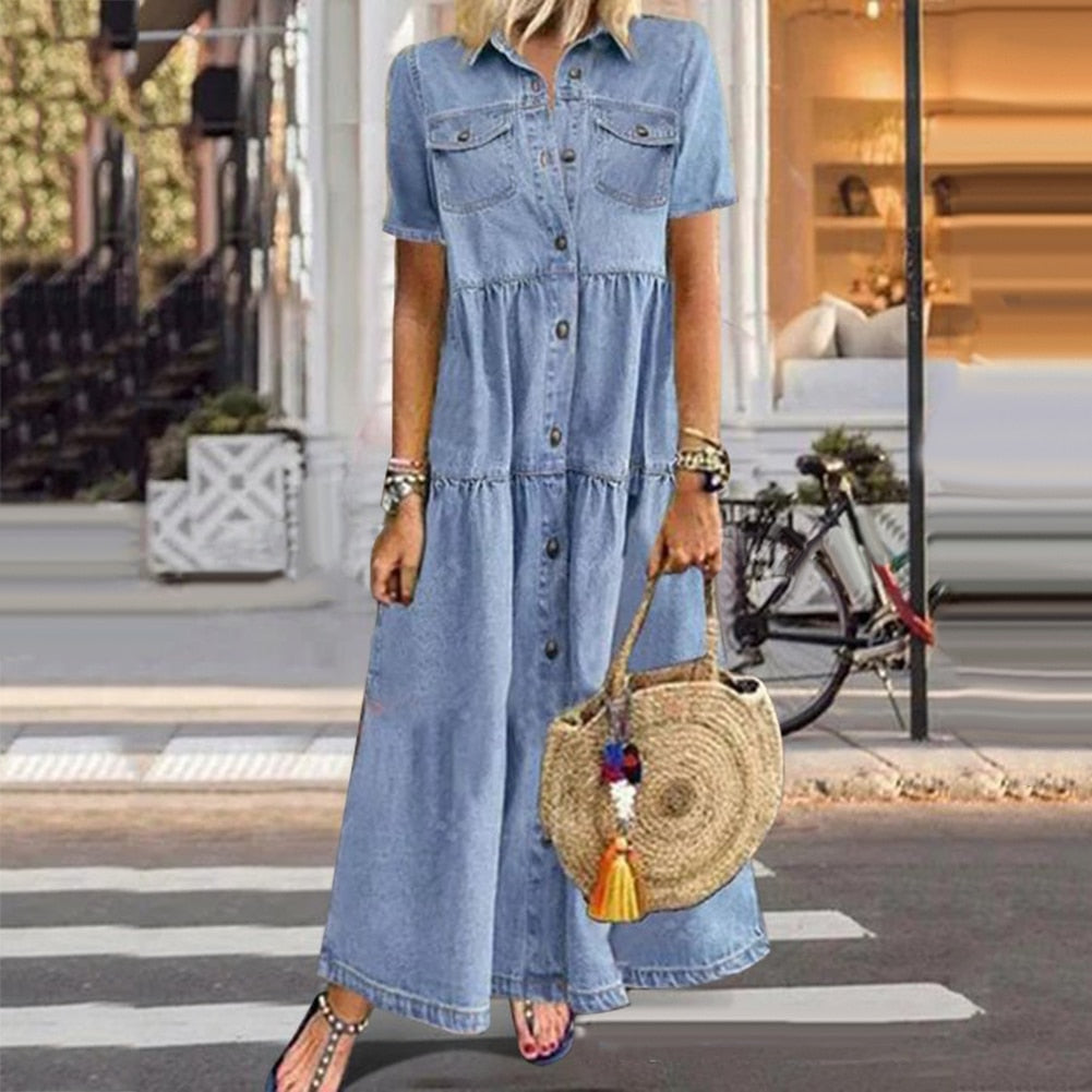 Brenda Maxi-Jeanskleid