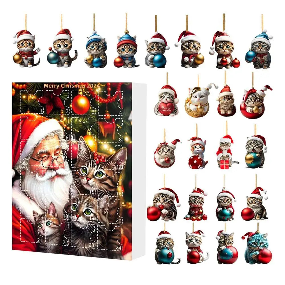 Adventskalender mit Weihnachtsbaumschmuck 2025 Süße Tiercomic