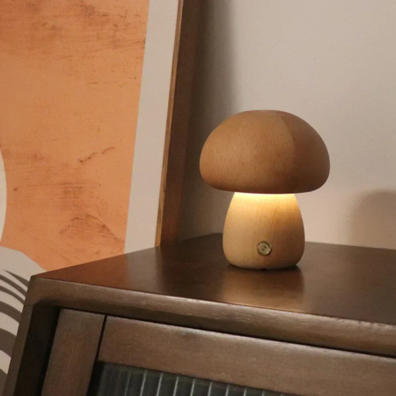 MystiGlow Holzschwamm Tischlampe