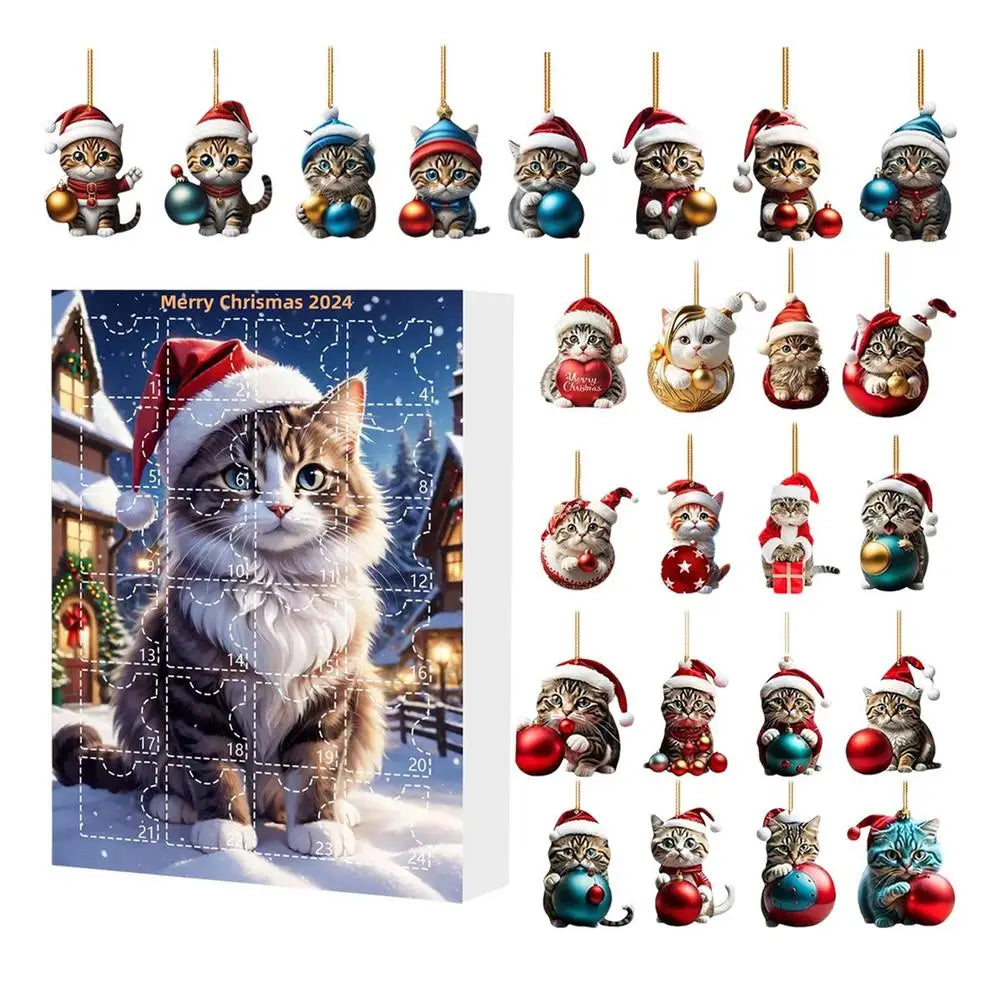 Adventskalender mit Weihnachtsbaumschmuck 2025 Süße Tiercomic