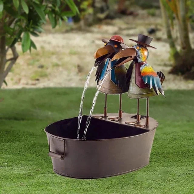 Tierfiguren | Bezaubernder Wasserfall-Brunnen für draußen