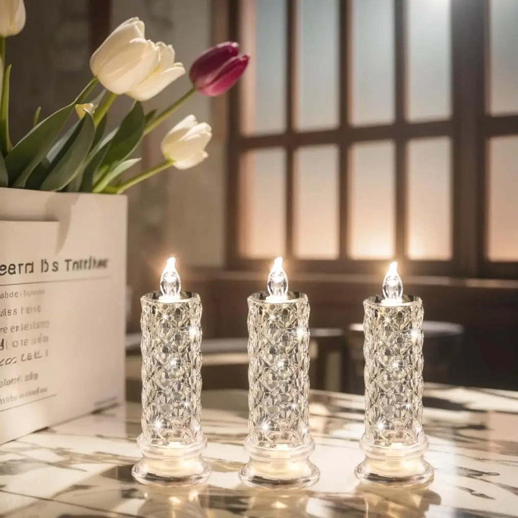 Krystallys LED-Lampe batteriebetriebene Laterne Nachtlicht