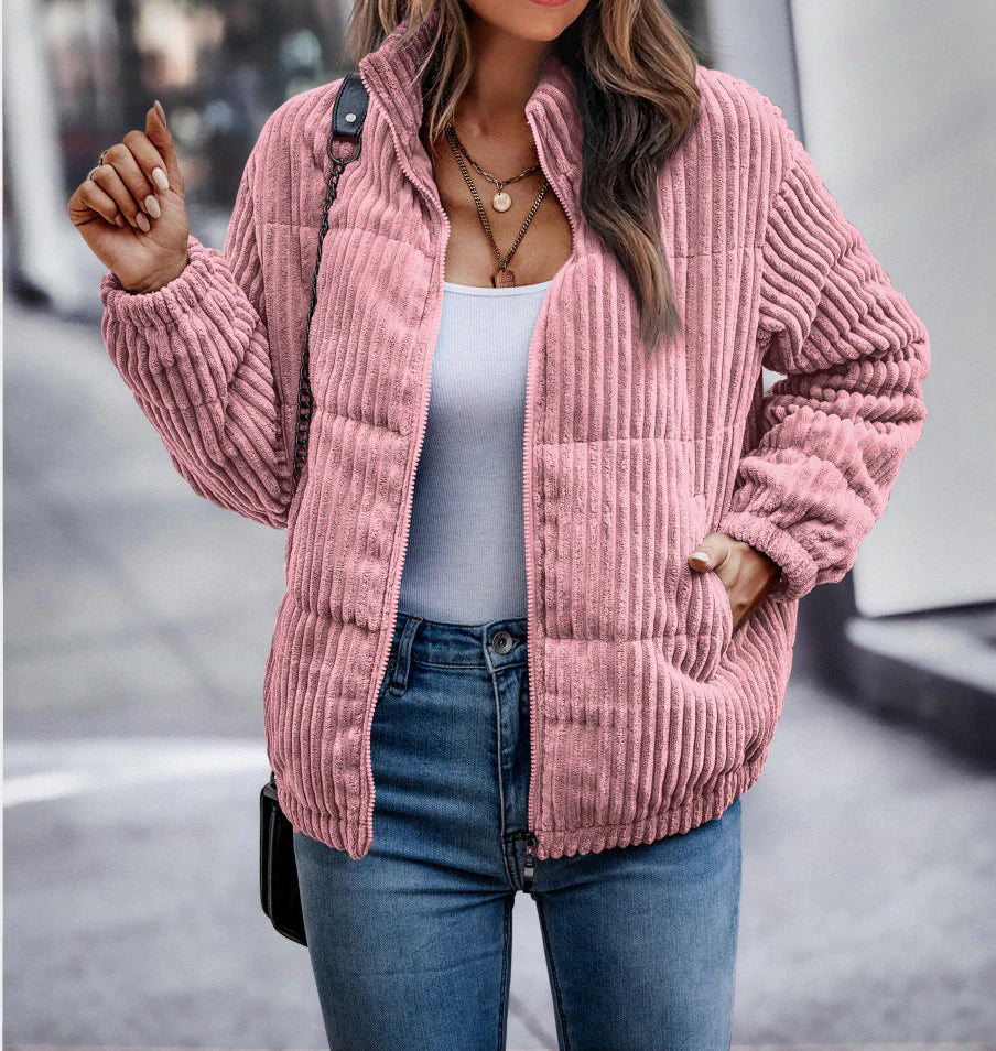 Laura - Cordjacke mit Reißverschluss und Taschen