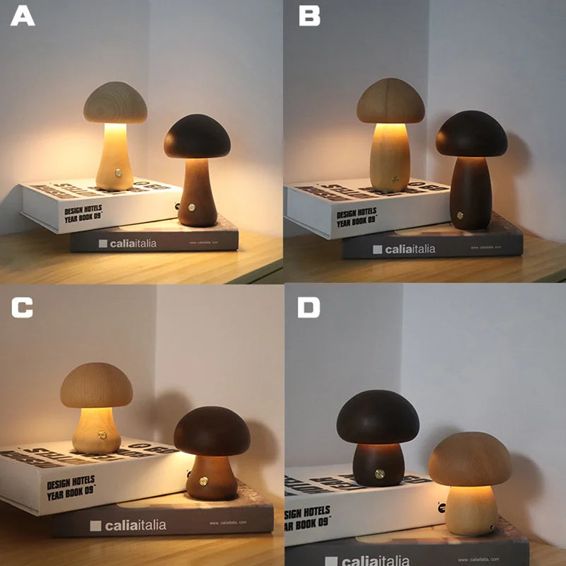 MystiGlow Holzschwamm Tischlampe