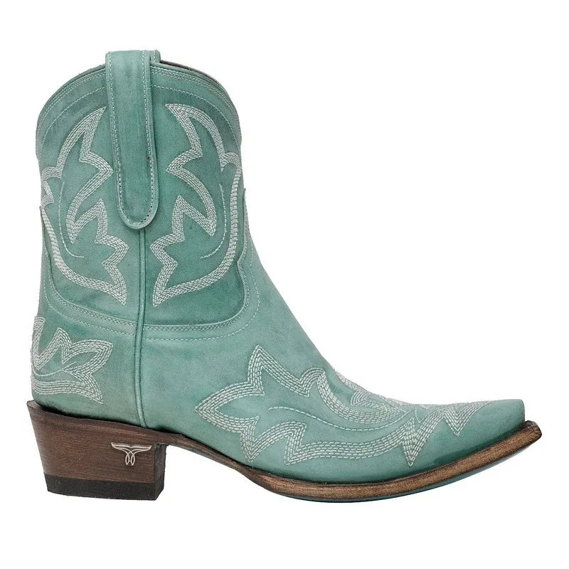 Daisy - Entspannt rutschfeste gestickte Cowboy-Stiefel