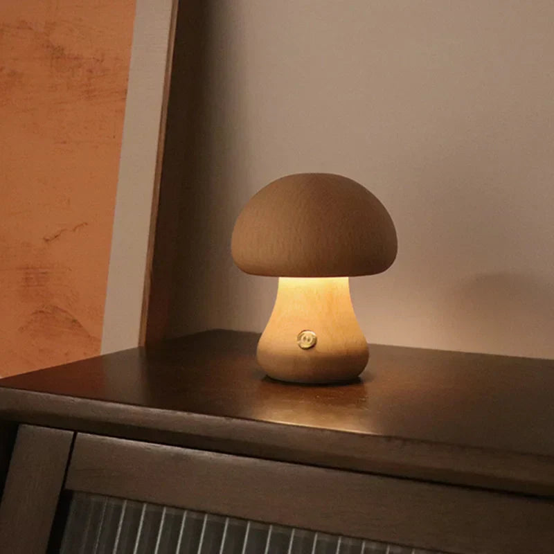 MystiGlow Holzschwamm Tischlampe