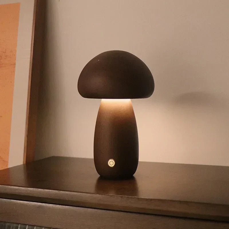 MystiGlow Holzschwamm Tischlampe
