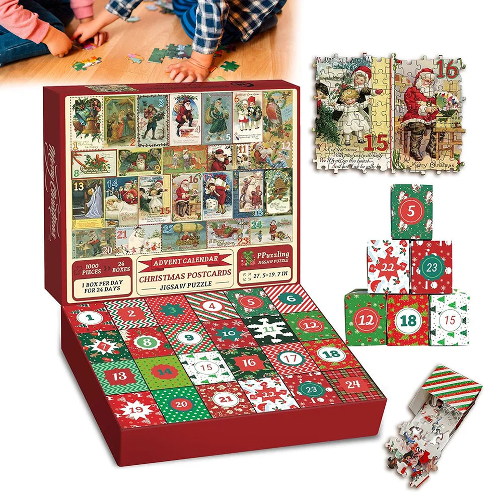 Geschenkalender-Puzzlespiel mit Countdown