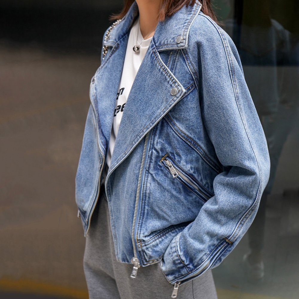 Leah - Vintage gewaschenen Denimjacke