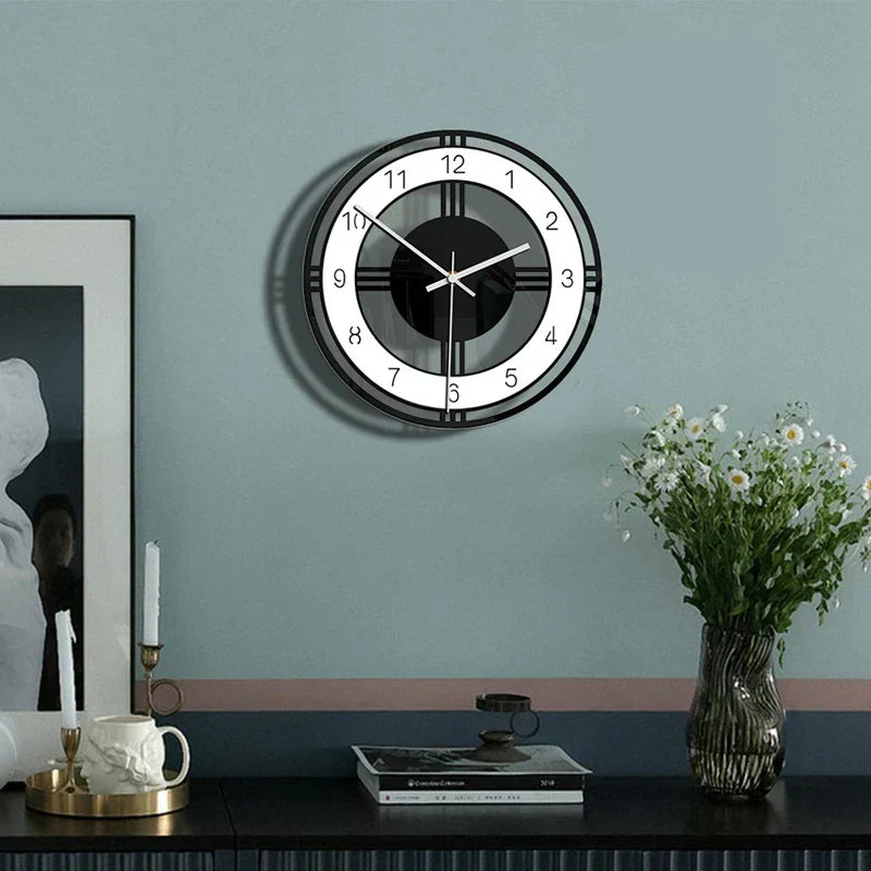 Monochrome Harmonie – Modern minimalistische Wanduhr