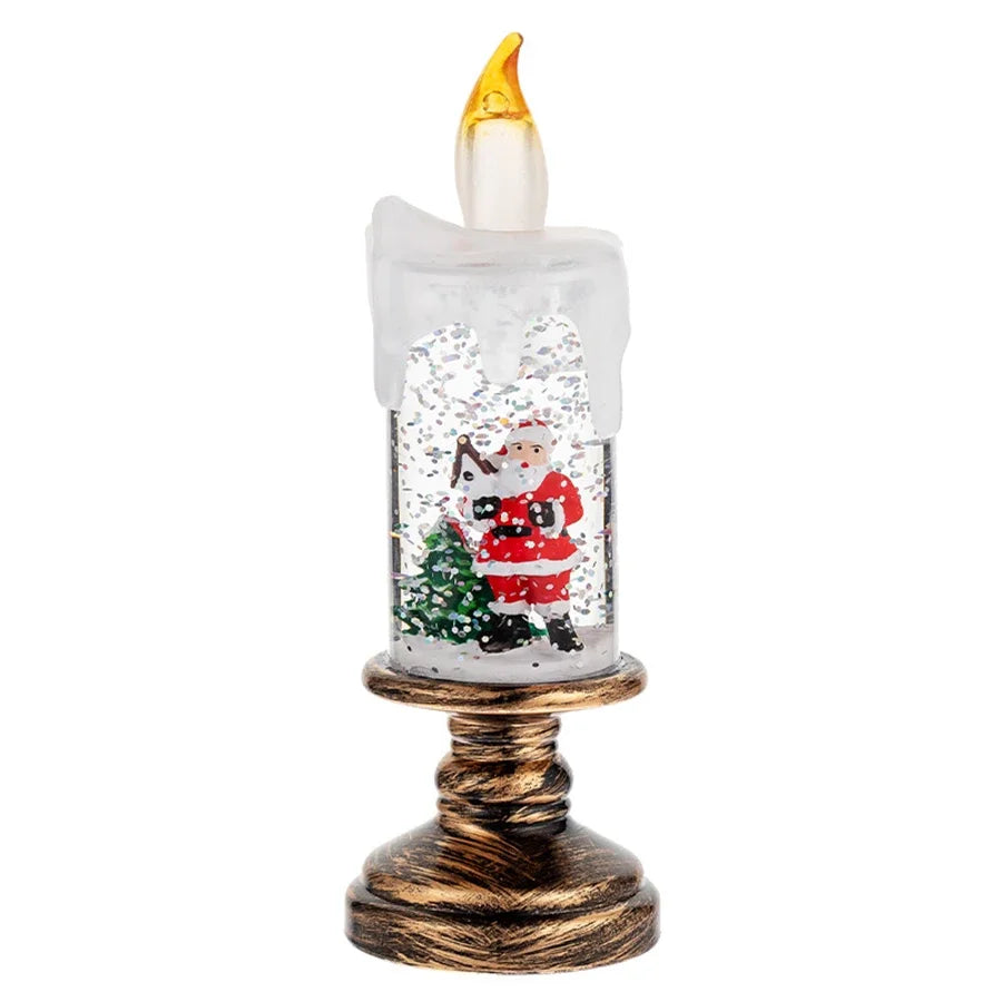 Dekorationen für den Kamin mit Weihnachtslichtern