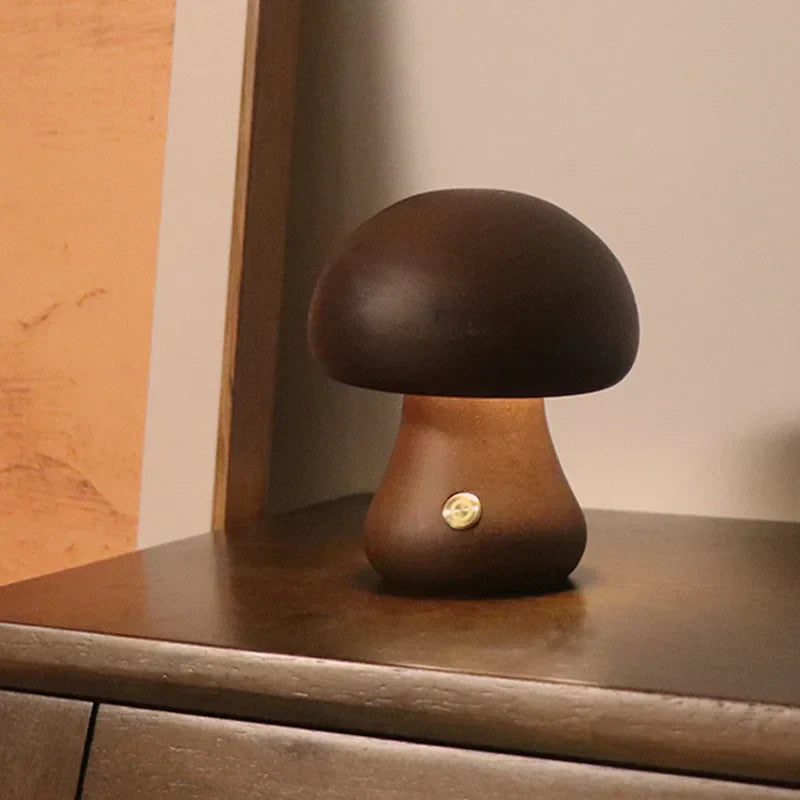 MystiGlow Holzschwamm Tischlampe