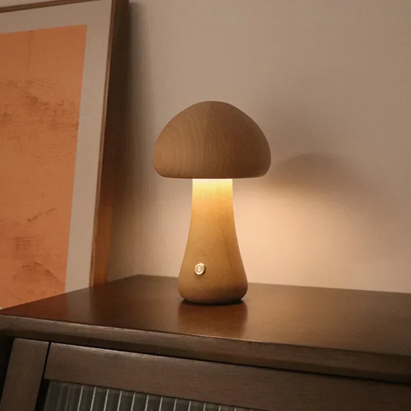 MystiGlow Holzschwamm Tischlampe