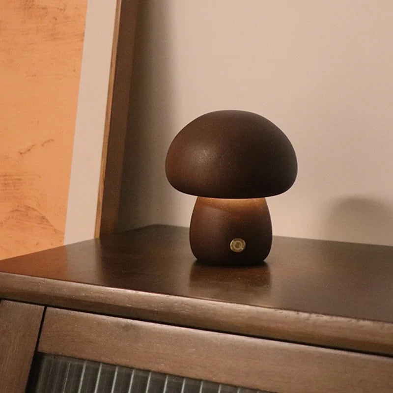 MystiGlow Holzschwamm Tischlampe