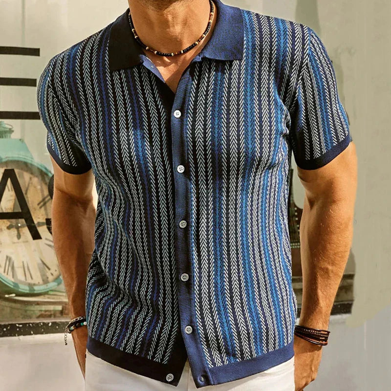 Victor Klassische Polo mit Chevronstreifen