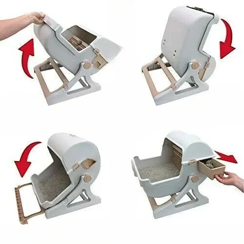WhiskerEase – Selbstreinigendes Katzentoilettenset – Intelligentes Hygieneschüssel-System für Kätzchen und Haustiere