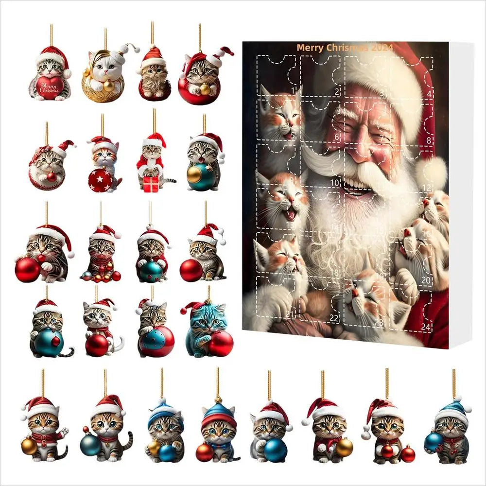 Adventskalender mit Weihnachtsbaumschmuck 2025 Süße Tiercomic