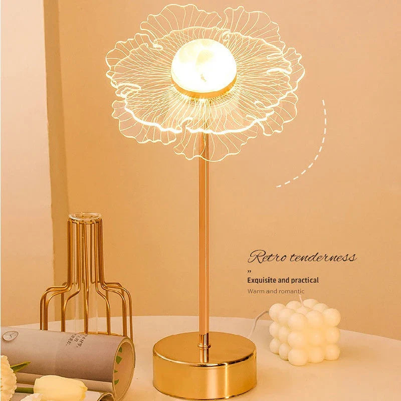 Retro Gold Acryl LED Schreibtischlampe