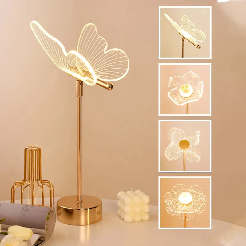 Retro Gold Acryl LED Schreibtischlampe