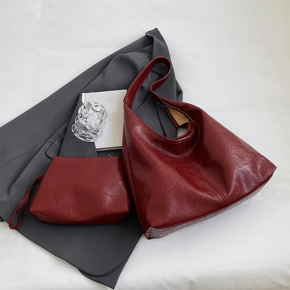 Kath Vintage PU Schultertasche aus Leder