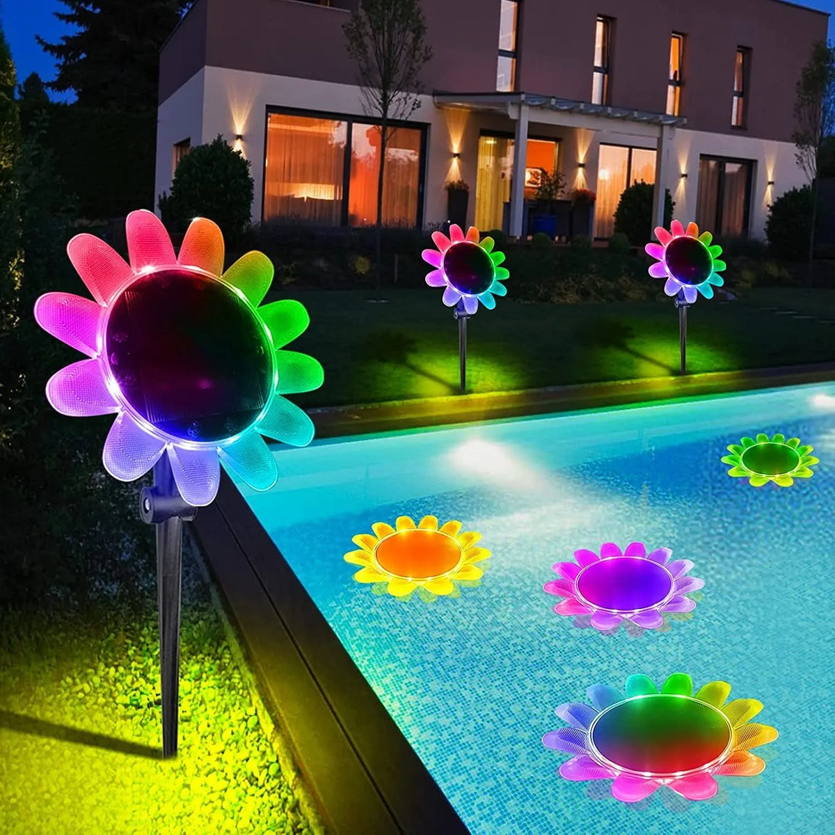 GlowBloom - farbenfrohes Solarbetriebene Blumenlicht