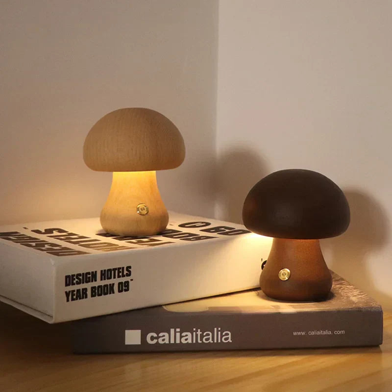 MystiGlow Holzschwamm Tischlampe