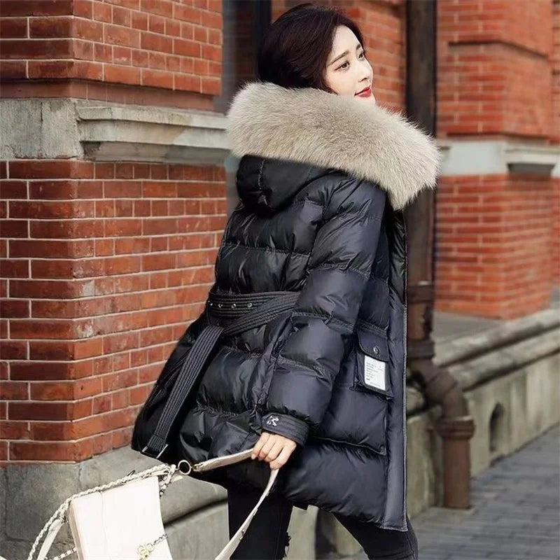 Seleste Mode Pufferjacke aus Kunstpelz