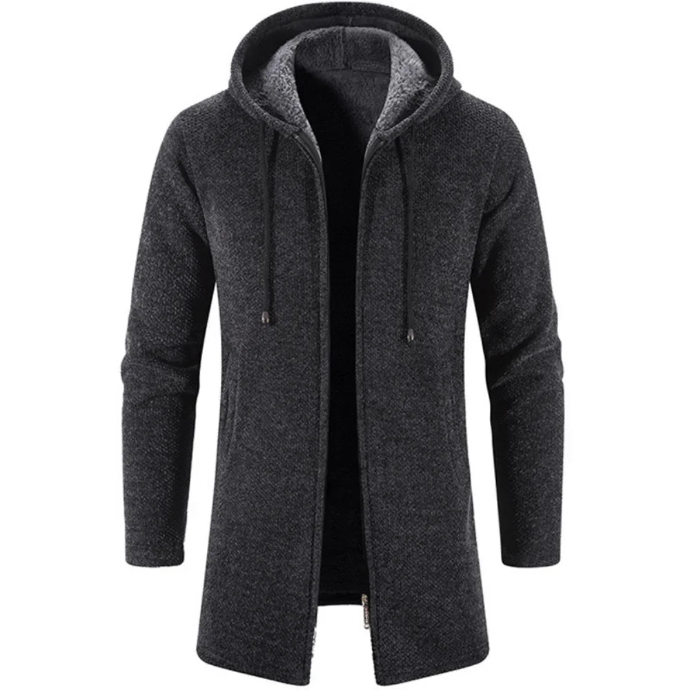 Anders - Herren Cardigan mit Kapuze und Reißverschluss