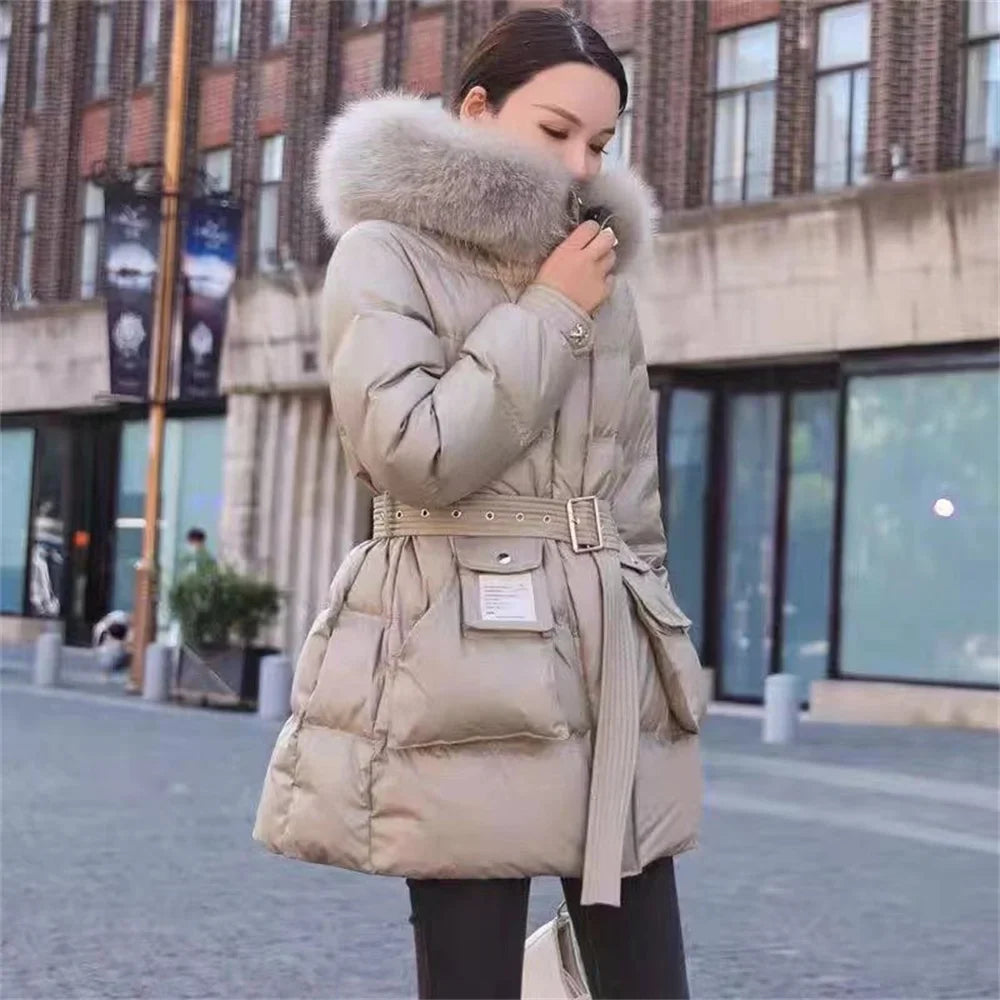 Seleste Mode Pufferjacke aus Kunstpelz