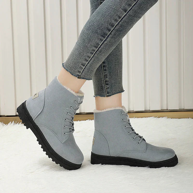 Andrea - Wasserdichte, fleecegefütterte, rutschfeste Winterstiefel mit Schnürsenkeln