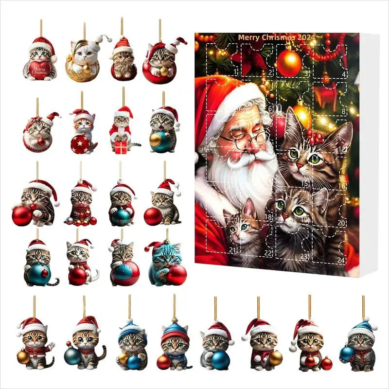 Adventskalender mit Weihnachtsbaumschmuck 2025 Süße Tiercomic
