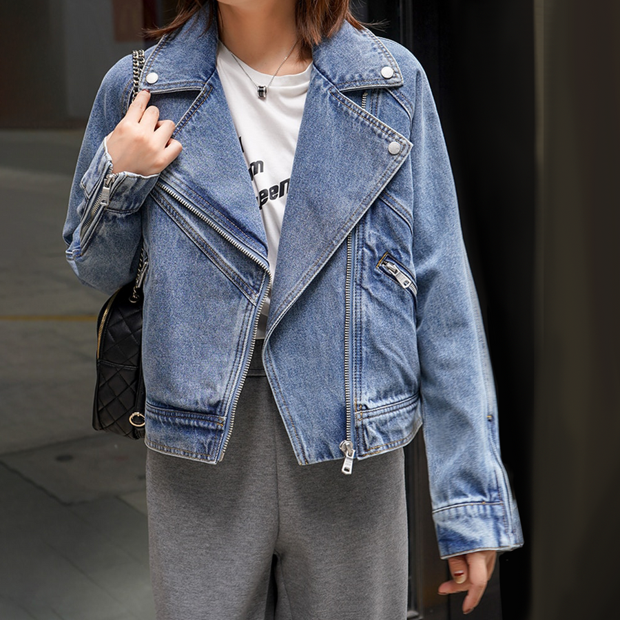 Leah - Vintage gewaschenen Denimjacke