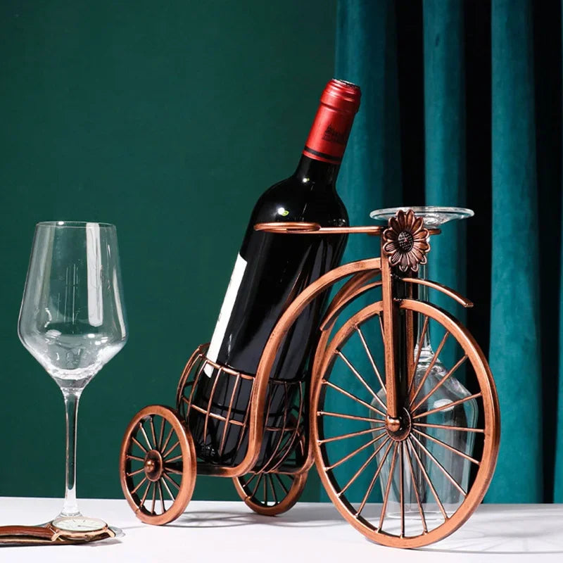 Pedal&Pour - Vintage Weinregal mit Glashaltern