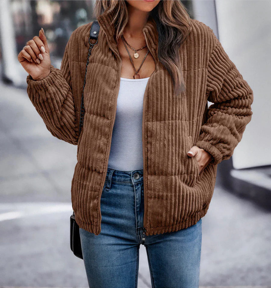 Laura - Cordjacke mit Reißverschluss und Taschen