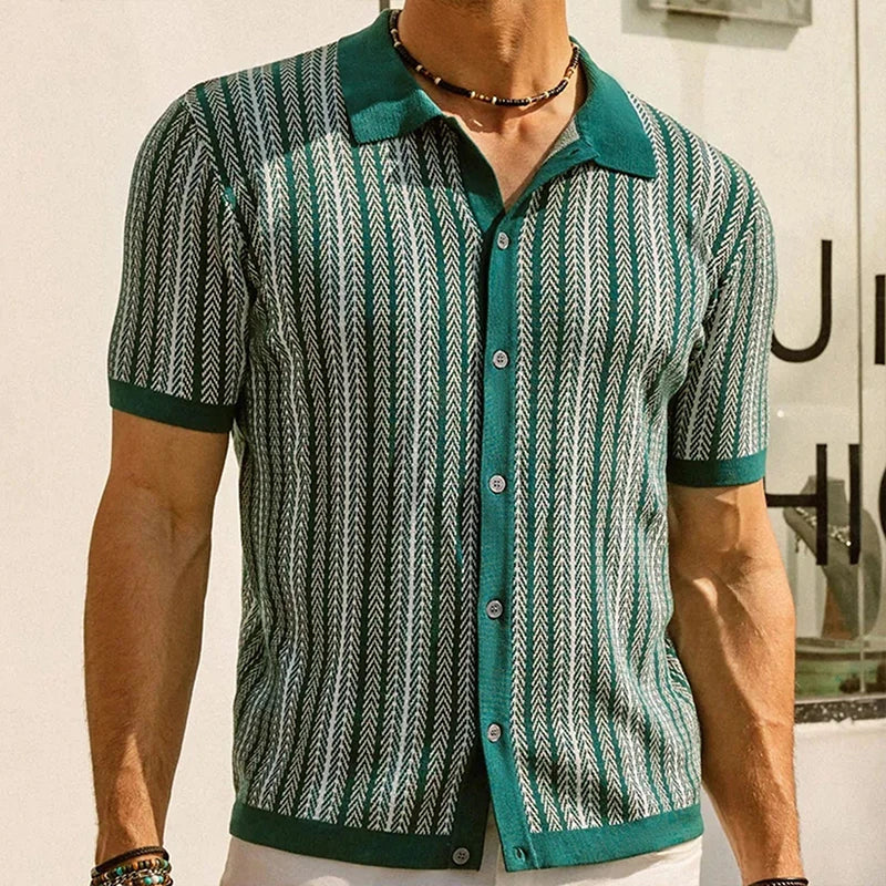Victor Klassische Polo mit Chevronstreifen