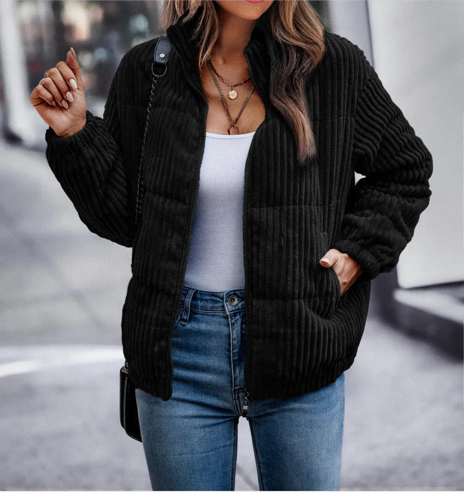 Laura - Cordjacke mit Reißverschluss und Taschen