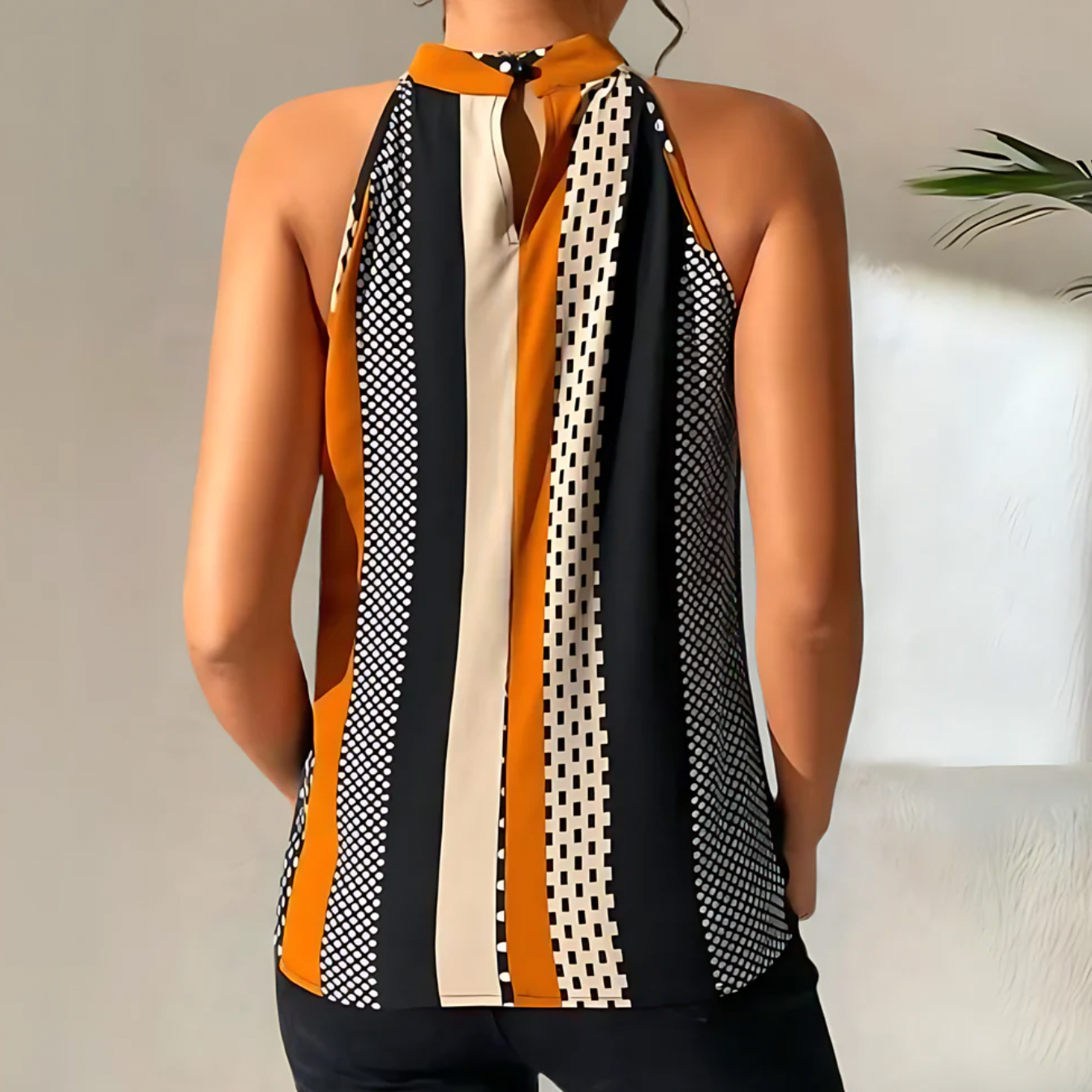 Safran Chic |Stylische Bluse mit kurzen Ärmeln