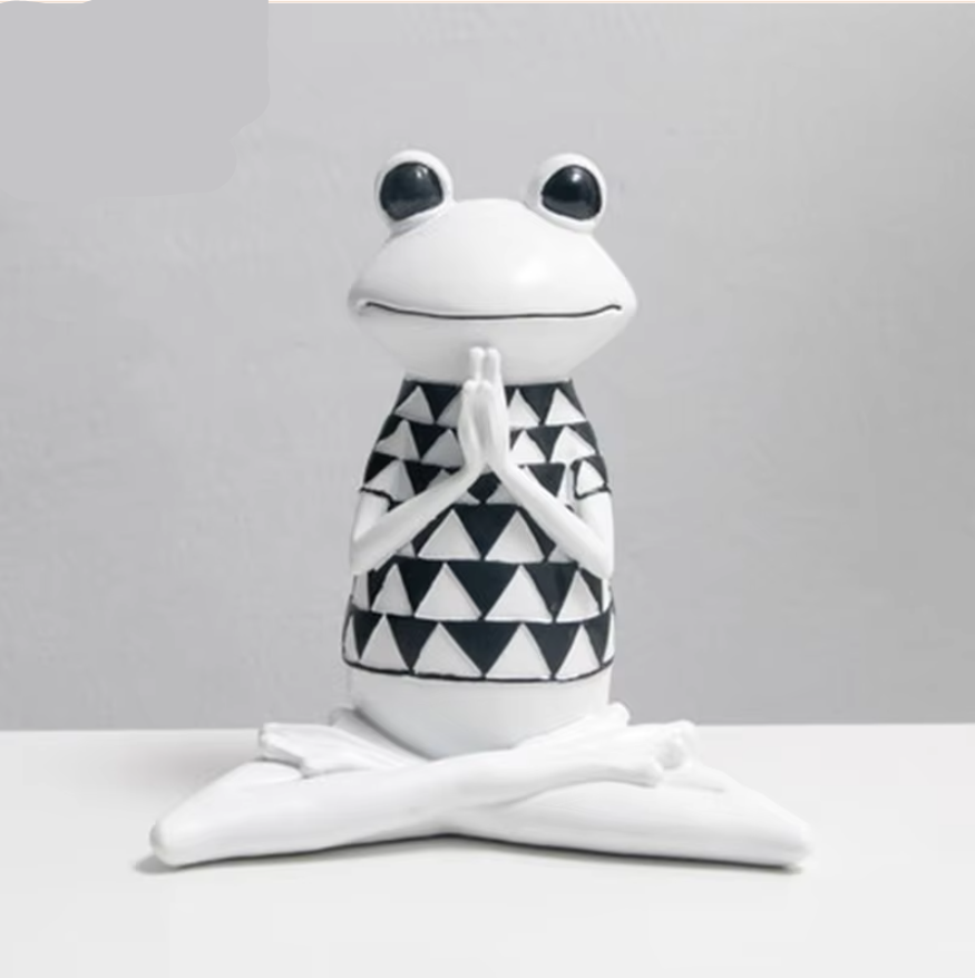 ZenFrog - Stilvolle meditative Frosch-Hausfigur-Dekoration