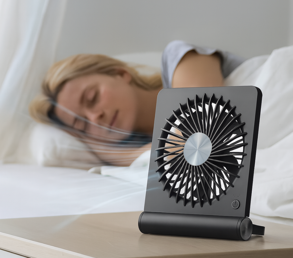 QuietBreeze – Leiser Mini-Ventilator für Büro, Schlafzimmer & Reisen