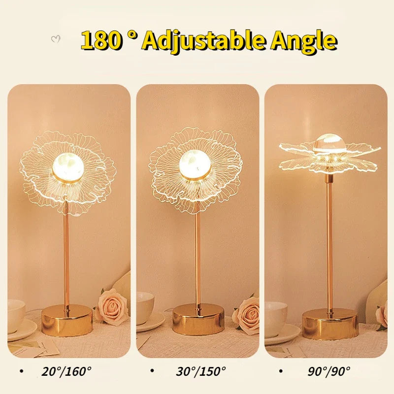 Retro Gold Acryl LED Schreibtischlampe