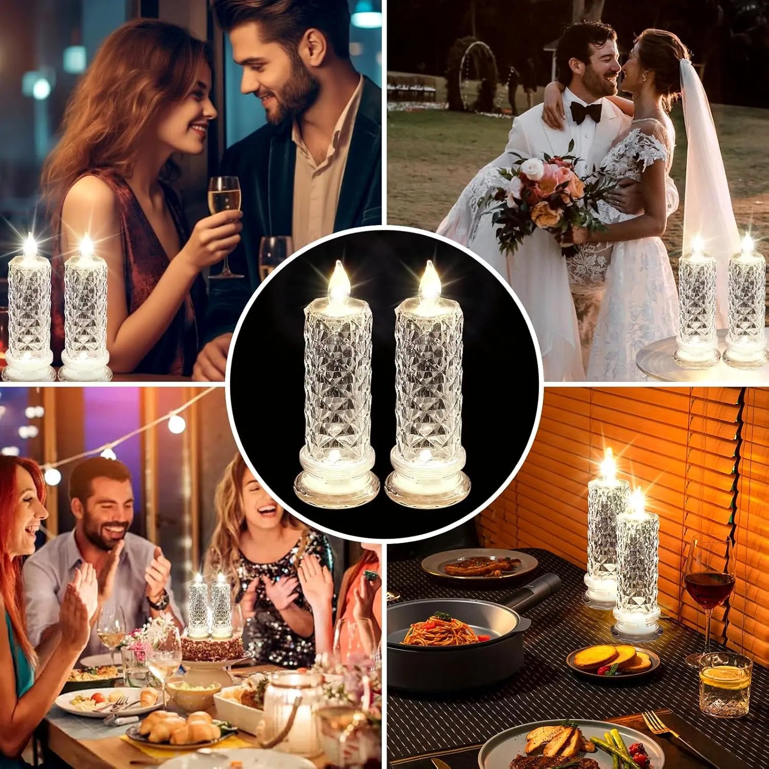 Krystallys LED-Lampe batteriebetriebene Laterne Nachtlicht