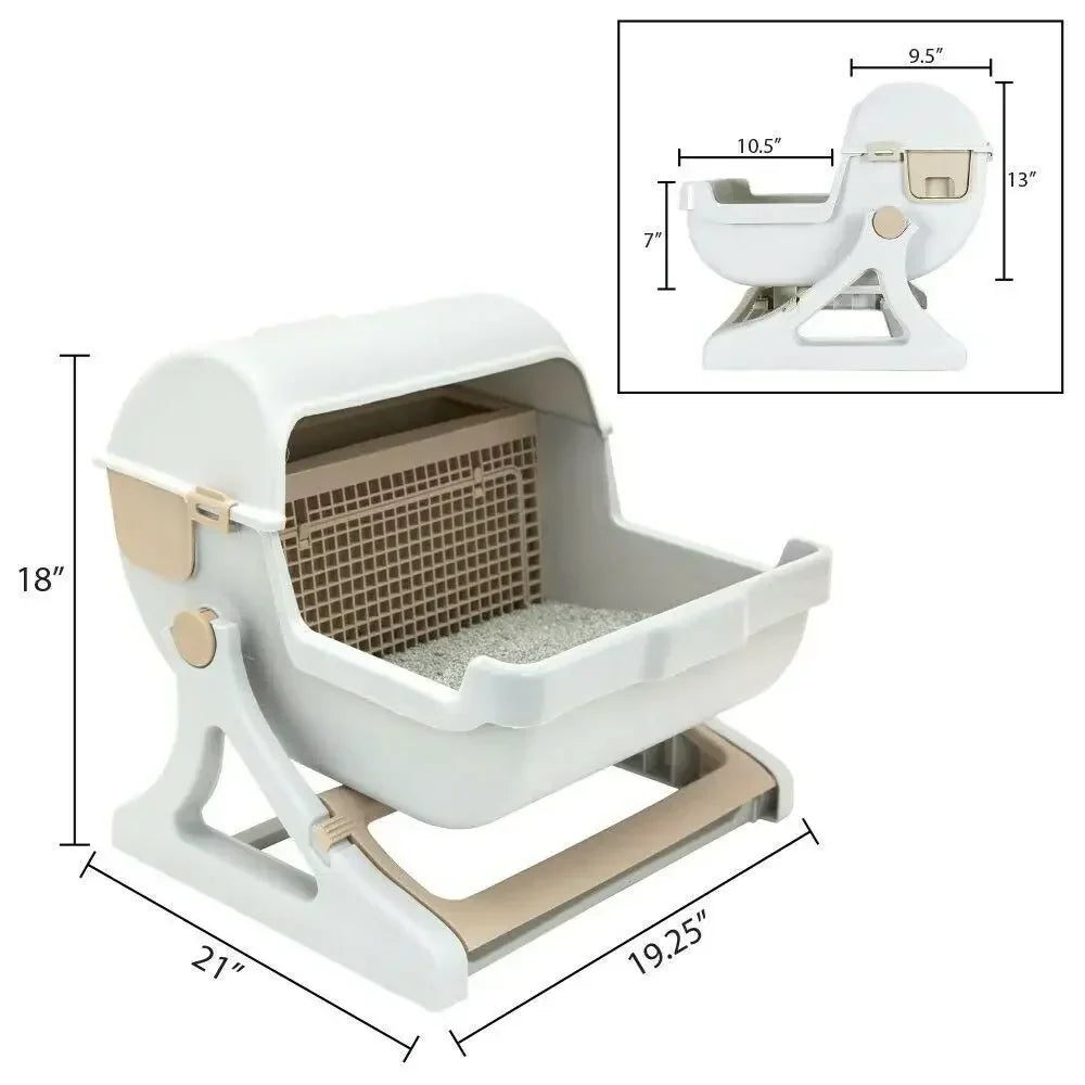WhiskerEase – Selbstreinigendes Katzentoilettenset – Intelligentes Hygieneschüssel-System für Kätzchen und Haustiere