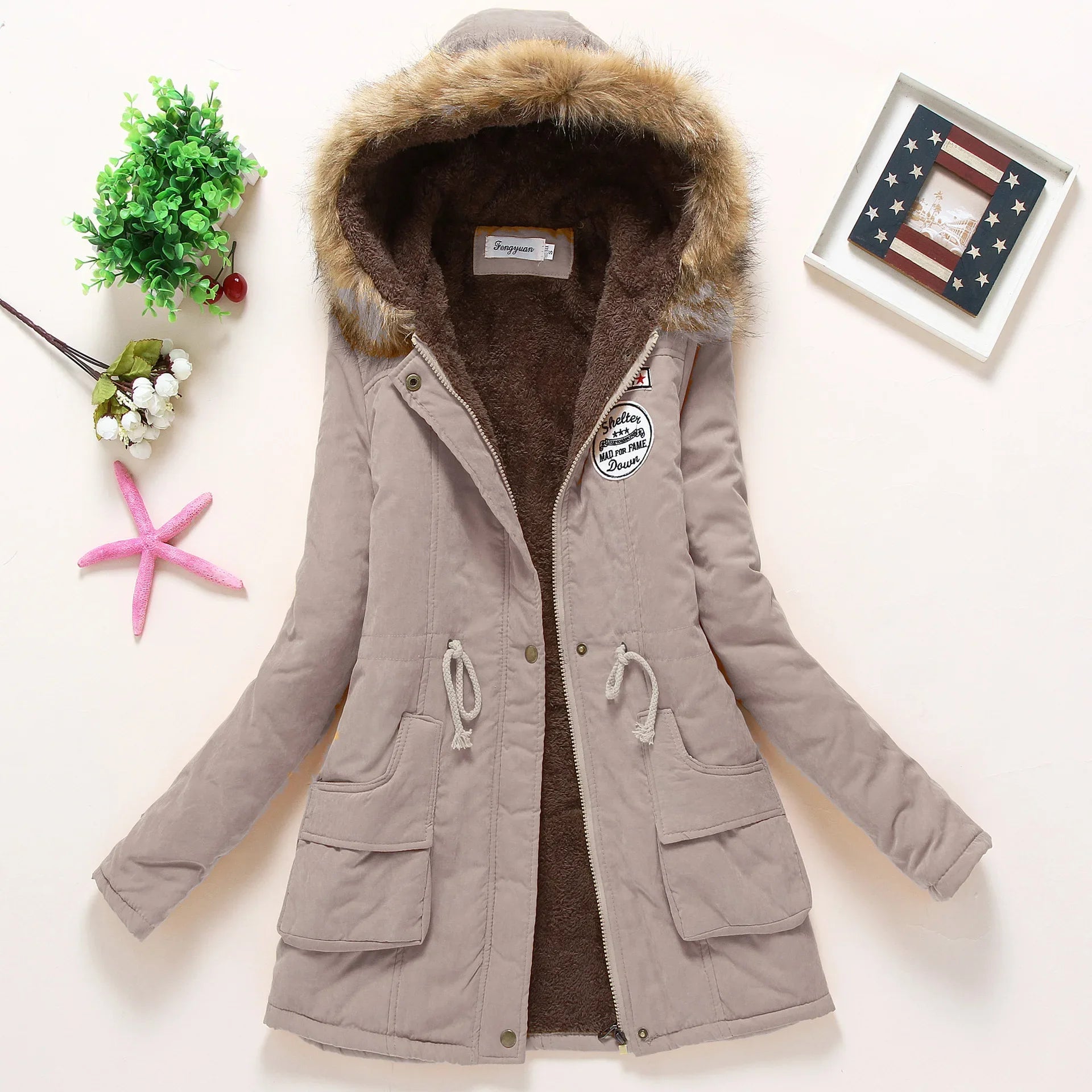 Sodie Parka-Mantel aus Kunstfell mit Kapuze