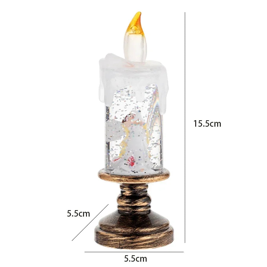 Dekorationen für den Kamin mit Weihnachtslichtern